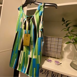 80 Park Print Neck Blouse Sleeveless Multi-Color Size small